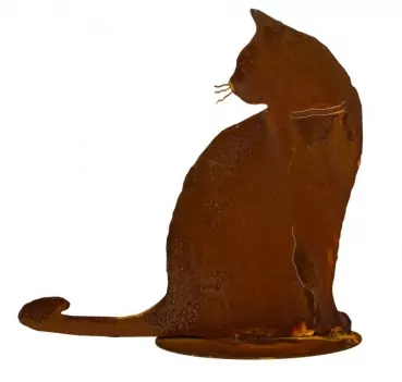 Katze sitzend | Edelrost Figur | H. 30 cm